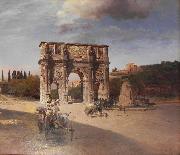Oswald achenbach Constantine's Triumphal Arch in Rome France oil painting artist